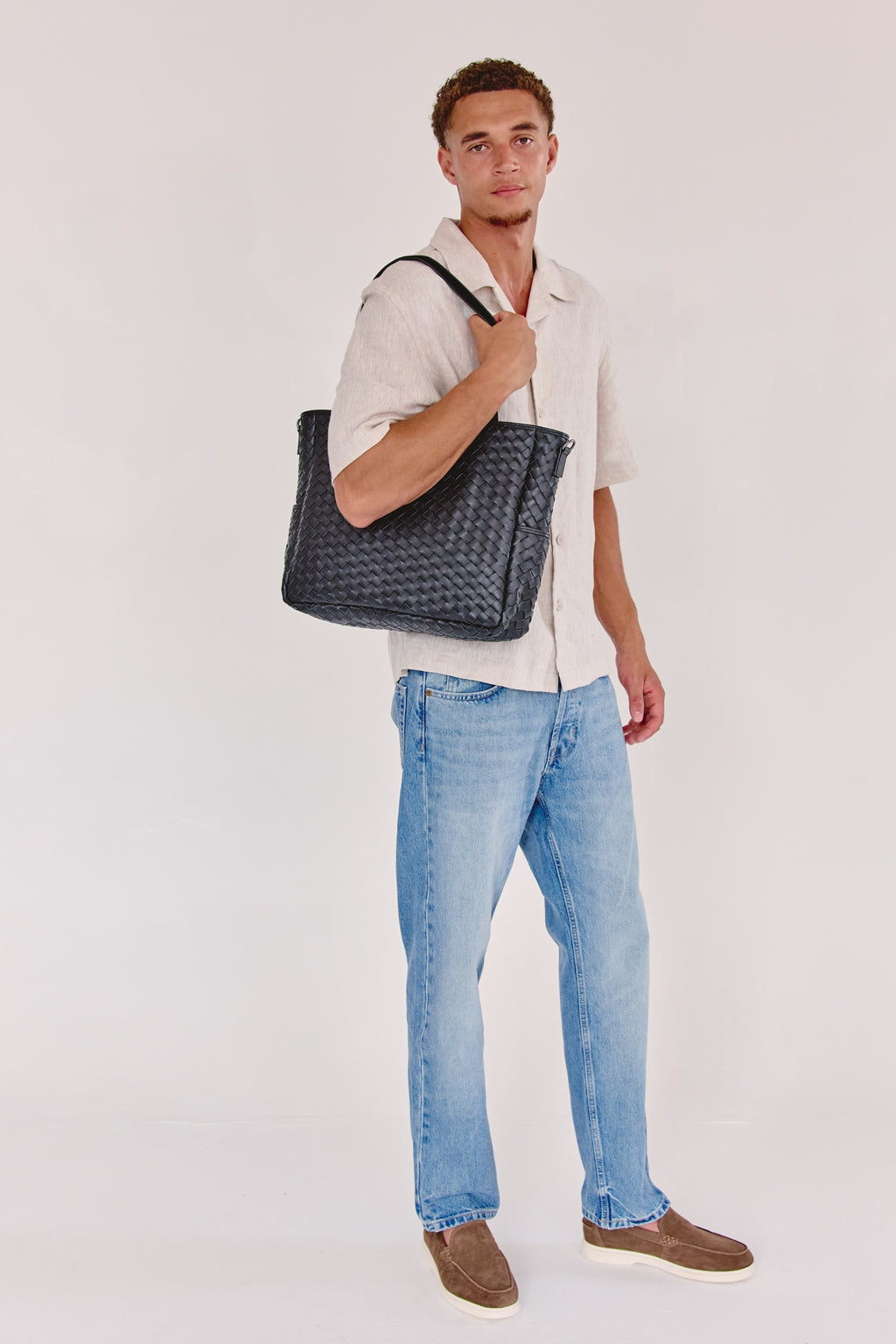 Nico Woven Leather Tote