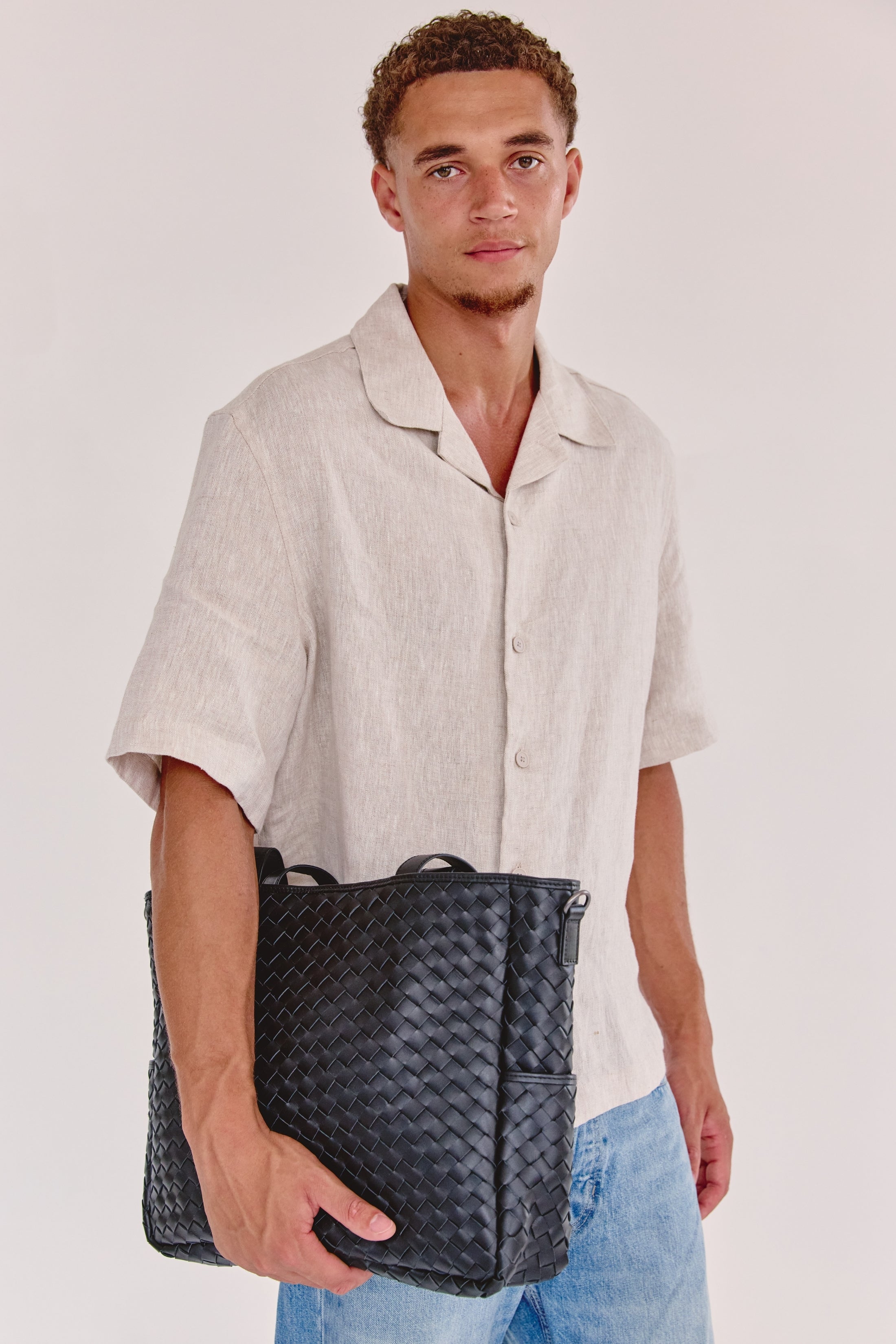 Nico Woven Leather Tote