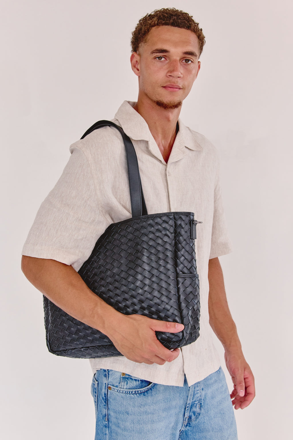 Nico Woven Leather Tote