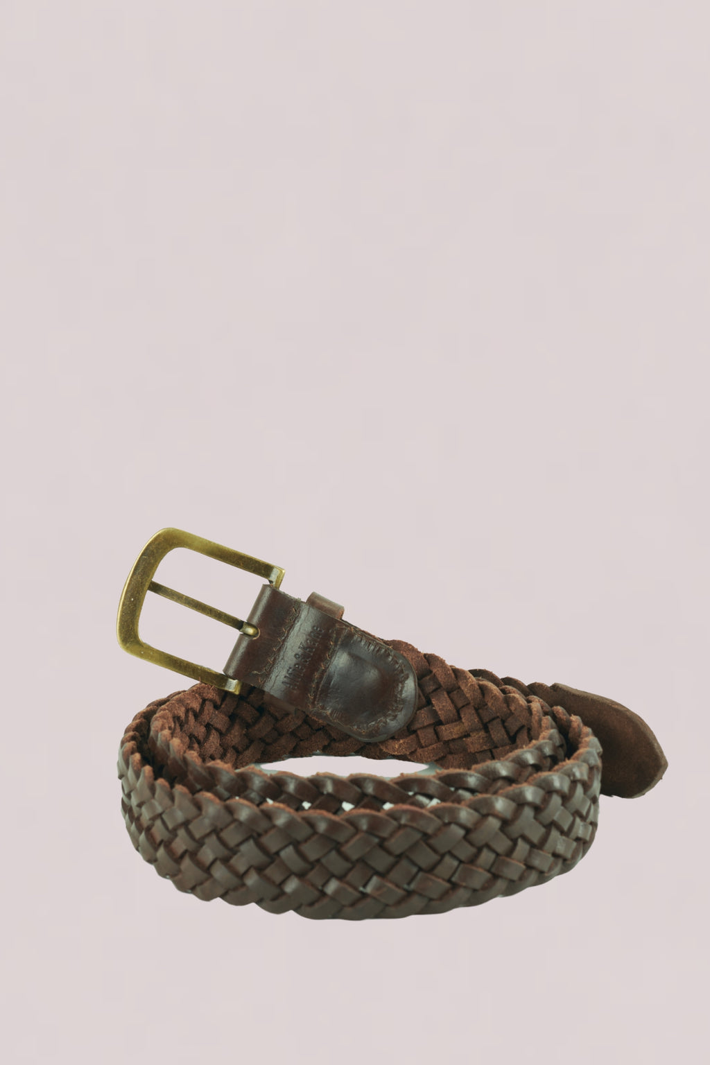 Teo Woven Leather Belt Brown