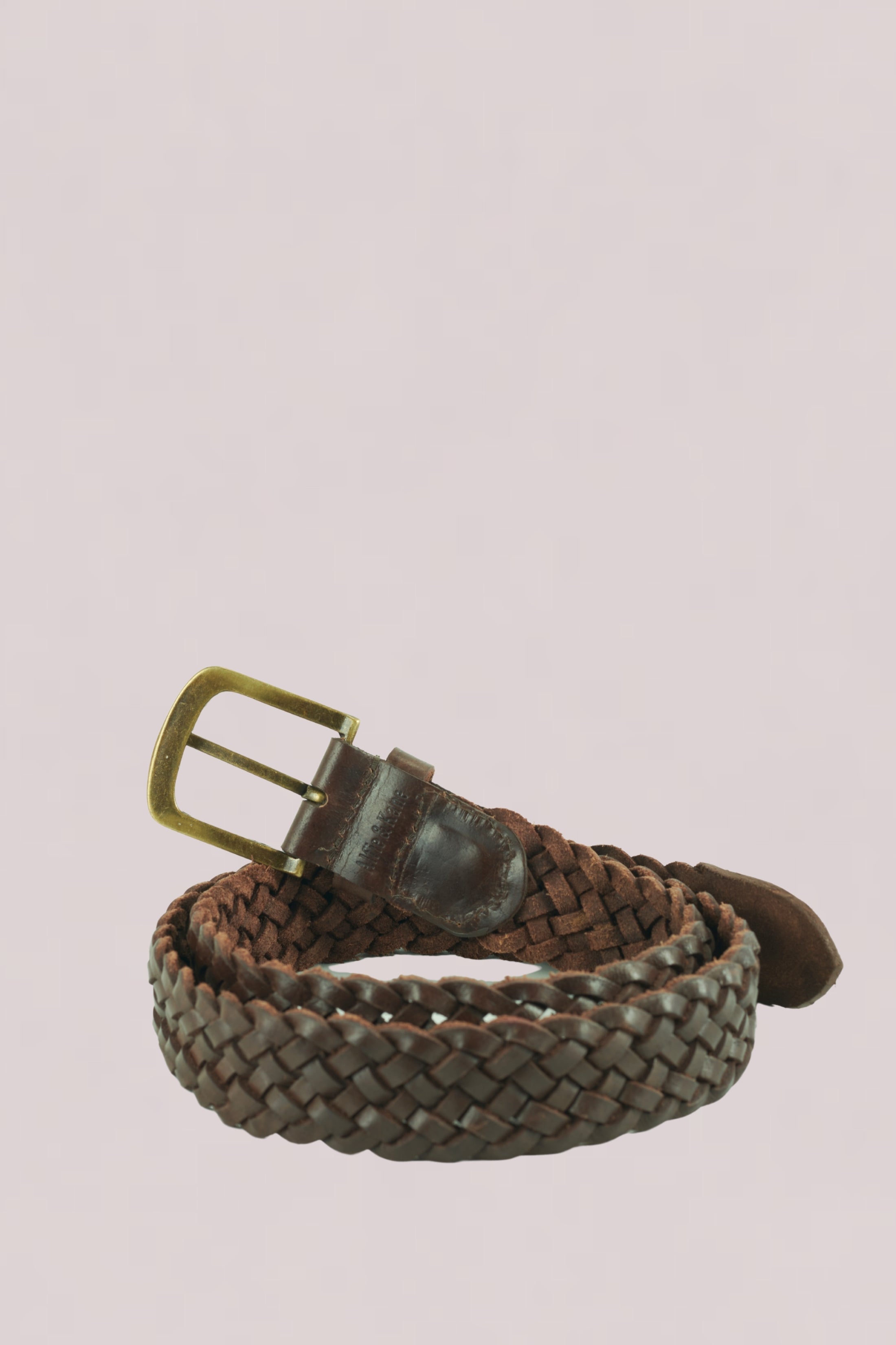 Teo Woven Leather Belt Brown