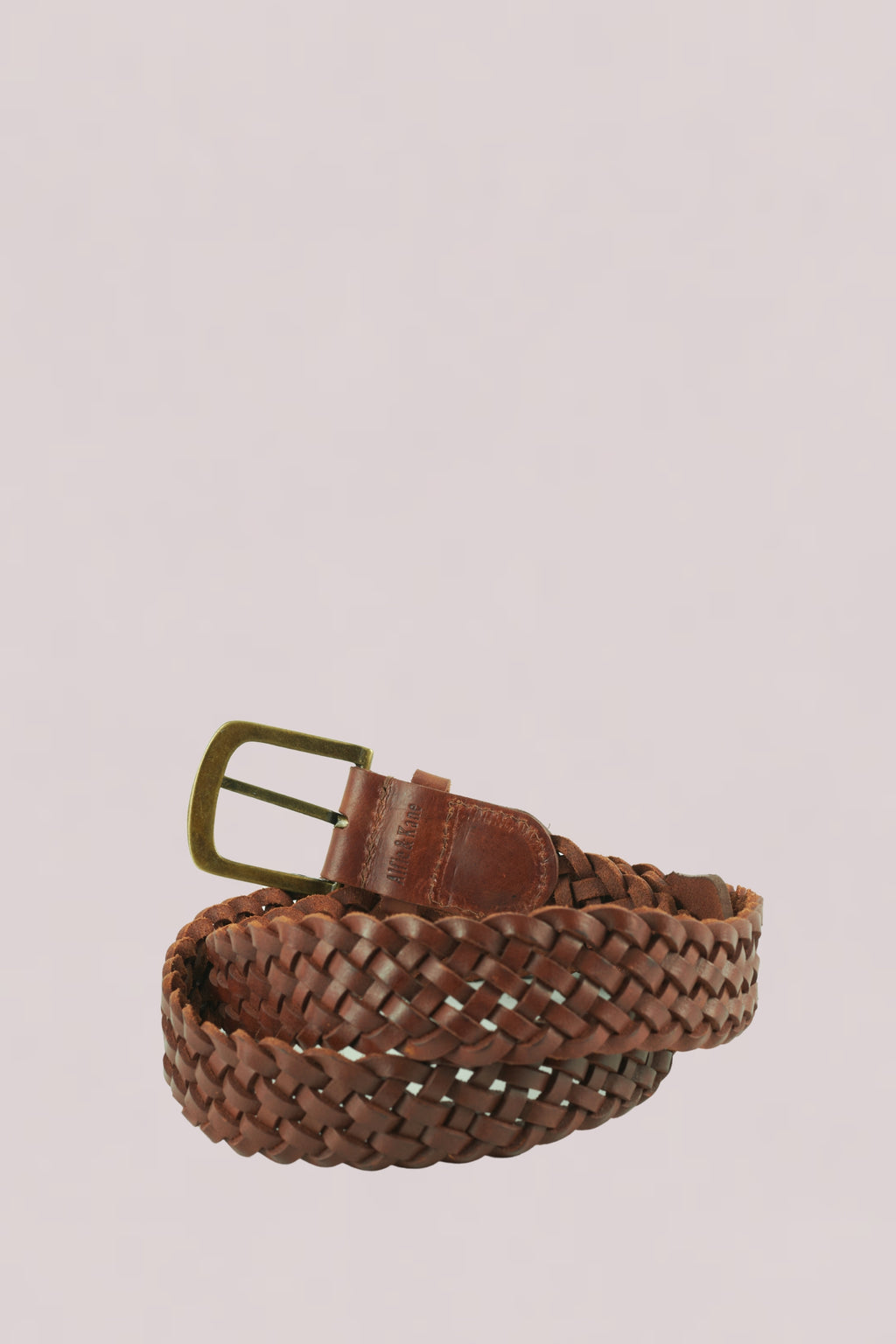Teo Woven Leather Belt Tan