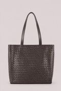 Emilio Large Woven Leather Tote Brown