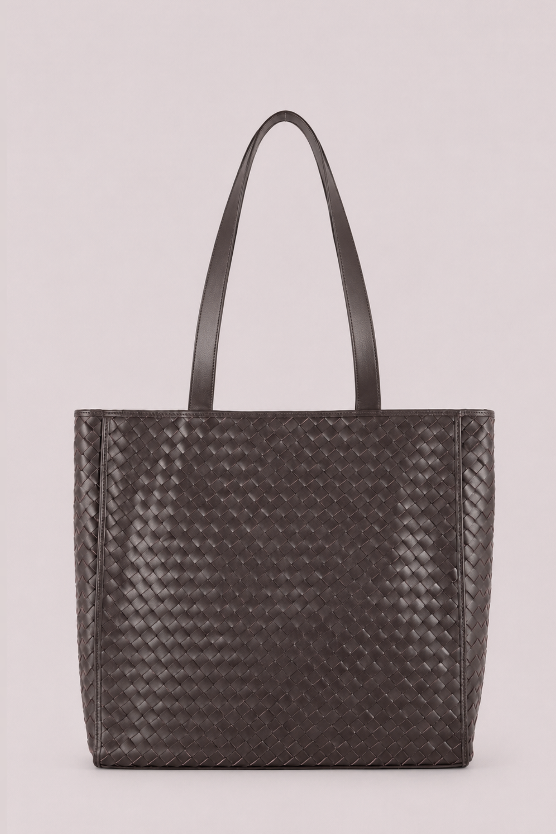 Emilio Large Woven Leather Tote Brown