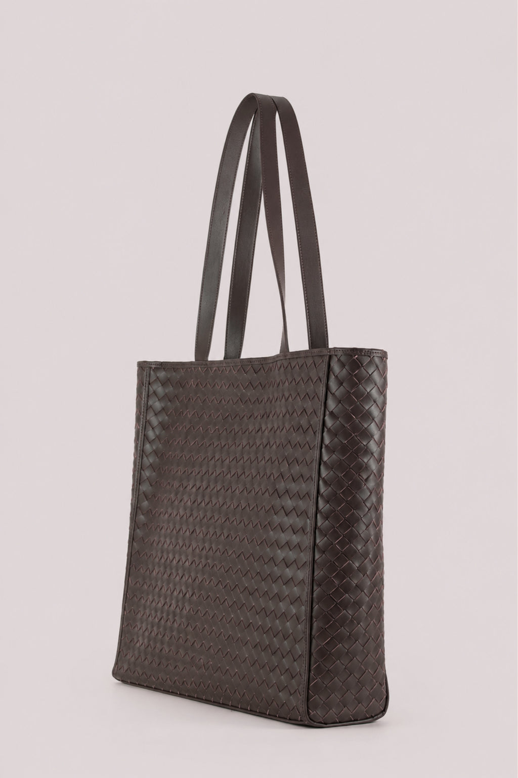 Emilio Large Woven Leather Tote Brown