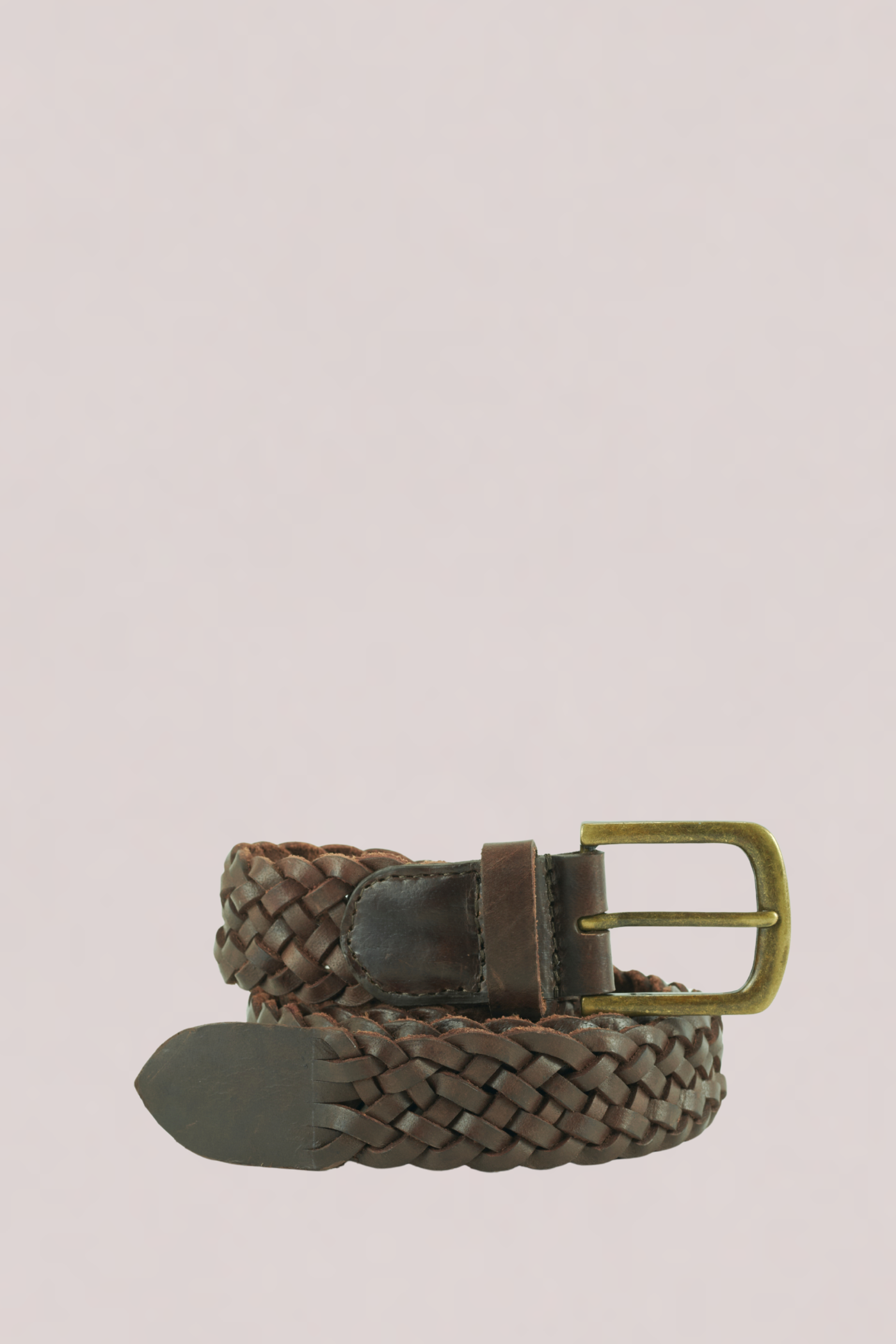 Teo Woven Leather Belt Brown