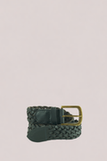 Teo Woven Leather Belt Black