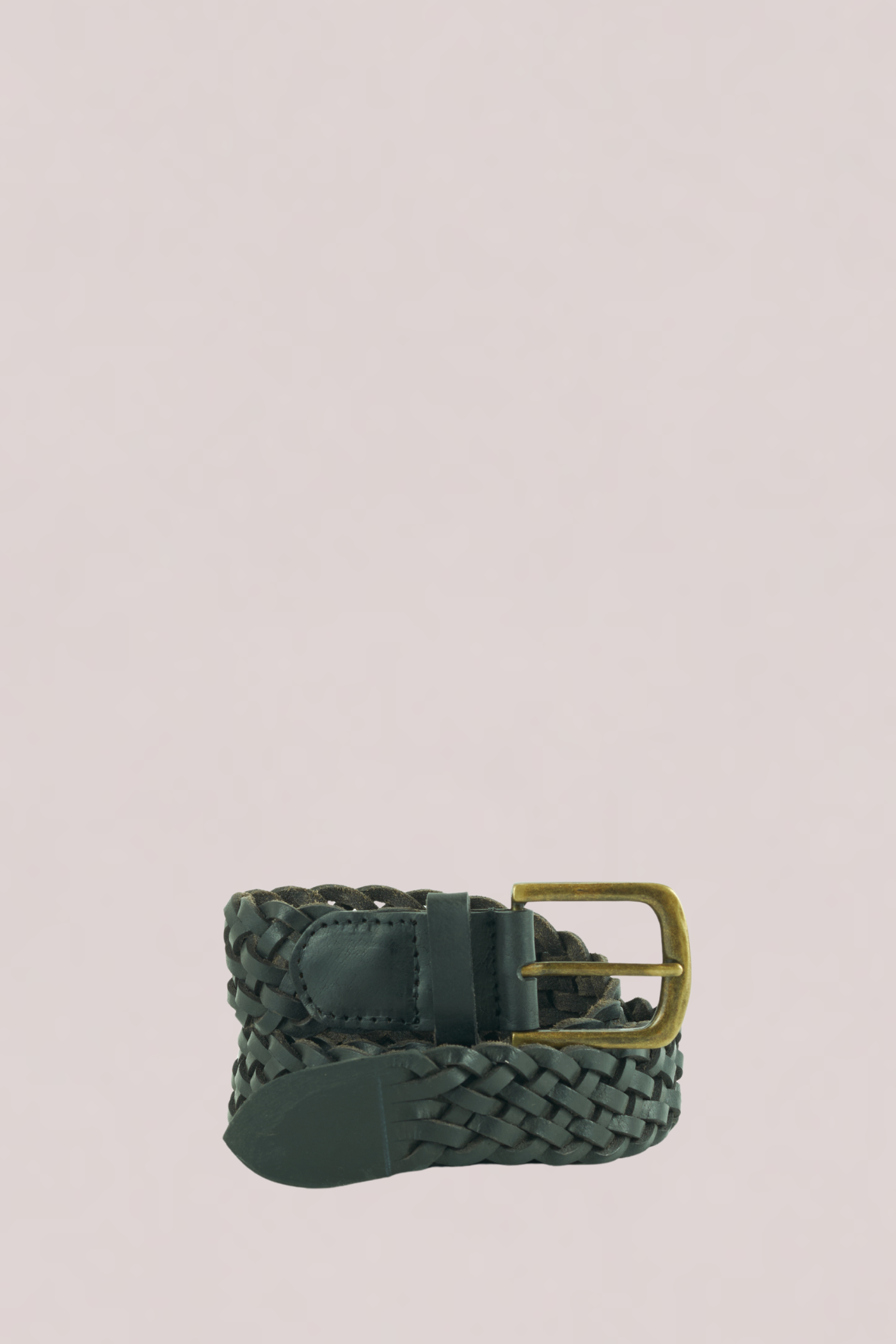 Teo Woven Leather Belt Black