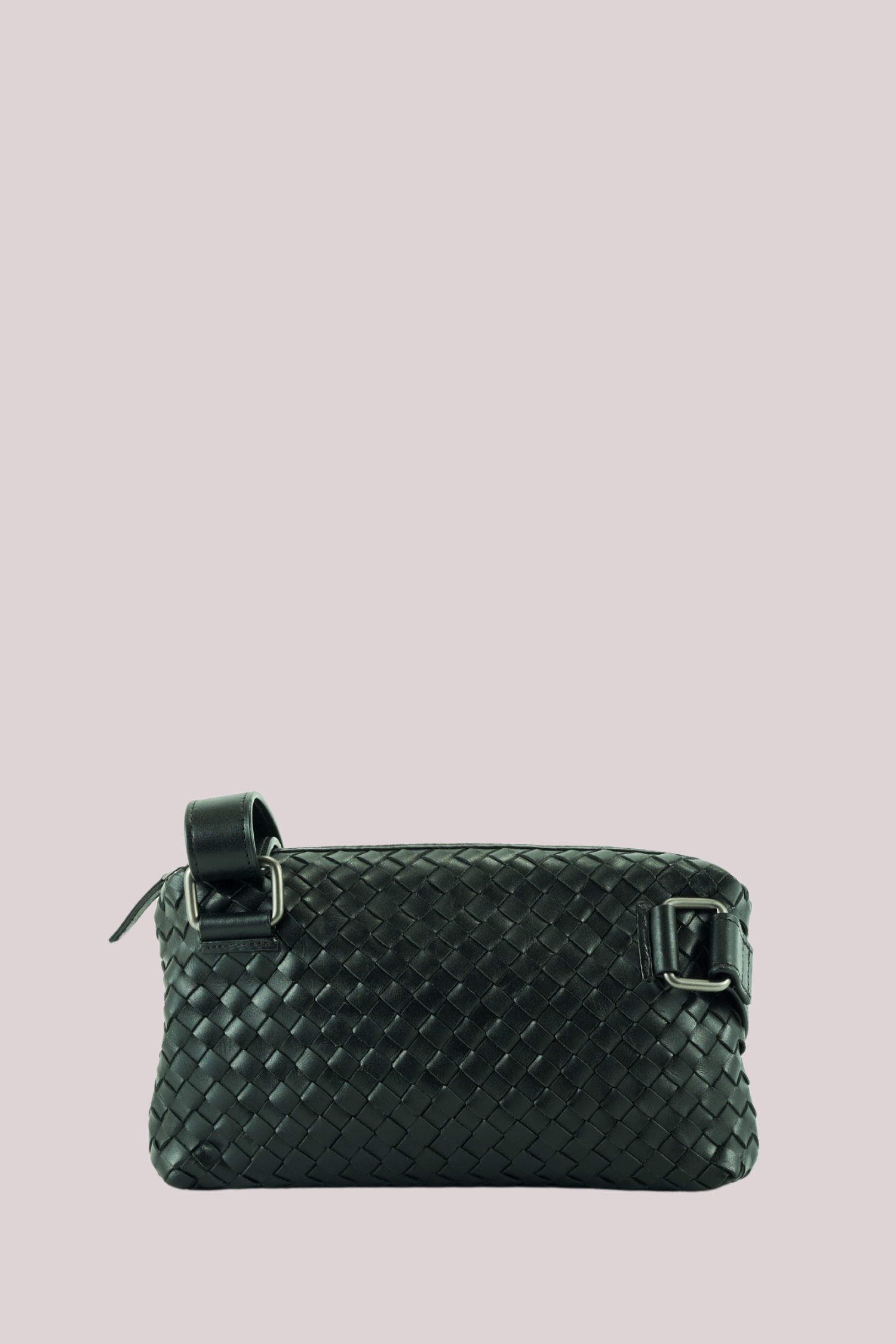 Marco Woven Leather Cross Body Black