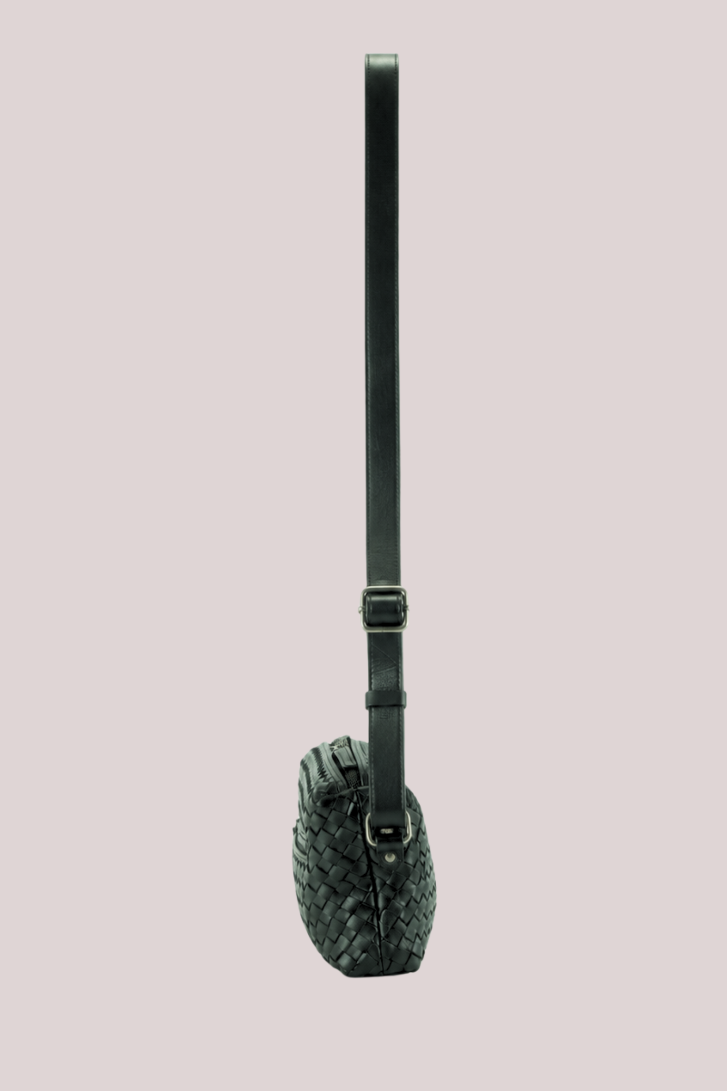 Marco Woven Leather Cross Body Black